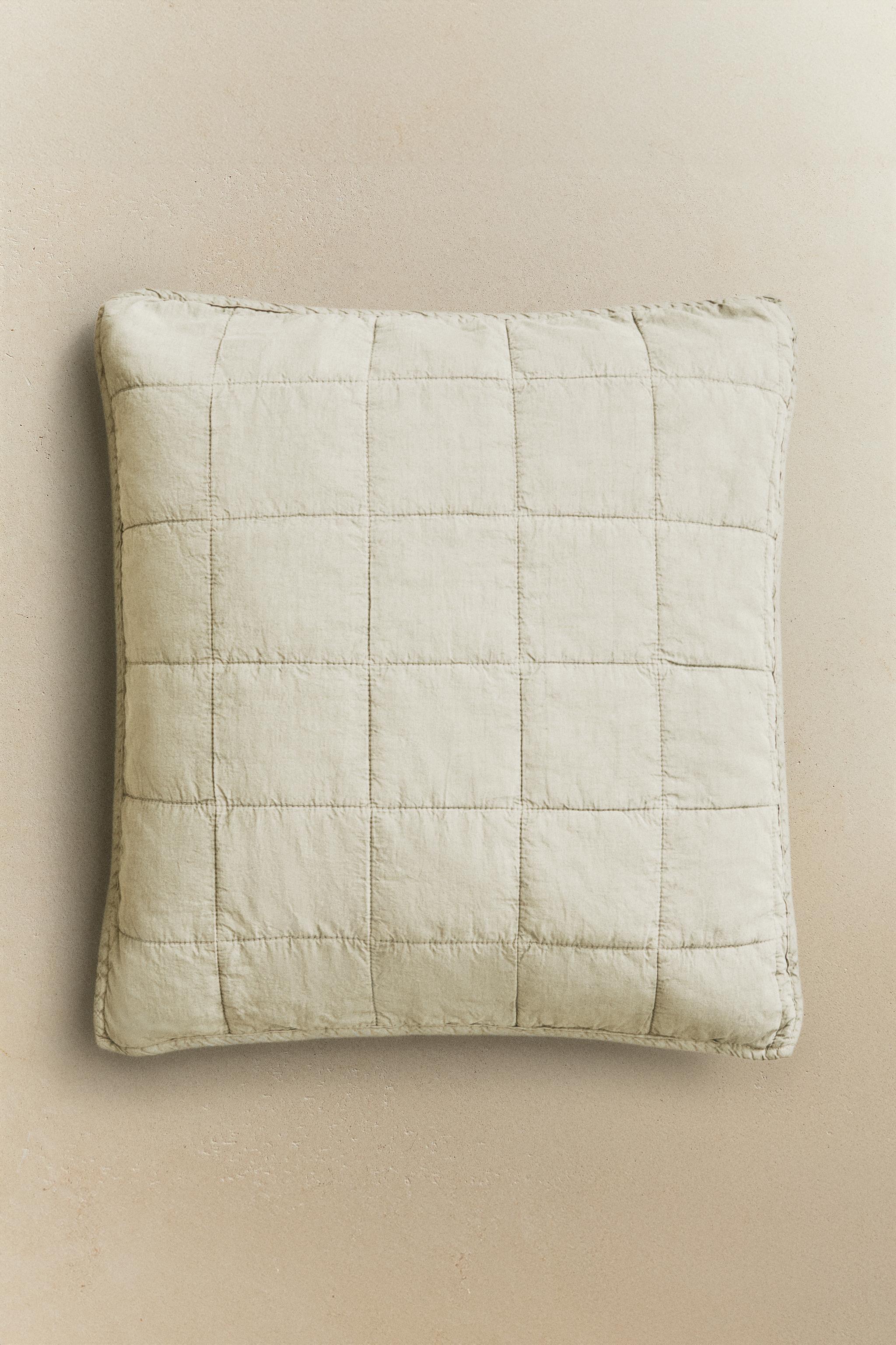 HOUSSE DE COUSSIN ÉDREDON COTON DÉLAVÉ (180 FILS)
